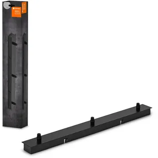 LEDVANCE Vintage 1906 Pendelleuchte 3X Canopy LINEAR, schwarz, max. 3x15W LED, linearer, schlichter Baldachin für Deckenmontage, Anschluss von 3 Pendelleuchten, minimalistisches Vintage-Design, IP20