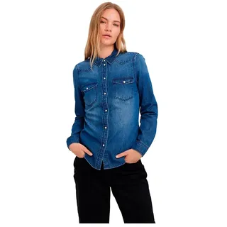 Vero Moda Maria Langarmhemd - Medium Blue Denim - XS