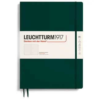 Leuchtturm1917 370272 Notizbuch Master Slim (A4+), Hardcover, 123 nummerierte Seiten, Forest Green, dotted