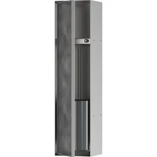 Hansgrohe XtraStoris Rock Toilettenbürstenhalter, mit Ablage, befliesbare Tür, rahmenlos, 145x140x595mm, 56060800, Farbe: Edelstahl gebürstet,