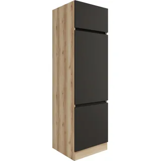 Küchen Hochschrank Noah H606-0+ in anthrazit 60 cm breit - Dunkelgrau