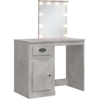 vidaXL Schminktisch mit LED-Leuchten Betongrau 90x42x132,5 cm - Grau