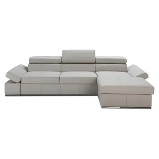 Ecksofa Moderne Sofa Eck Couch Design Polster 100% Leder Wohnlandschaft Garnitur - Weiß