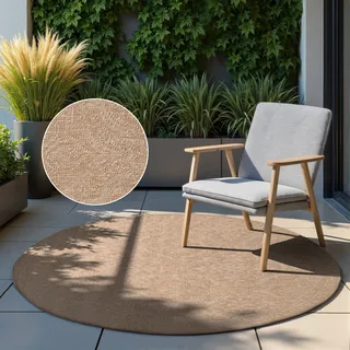 HANSE HOME Rosel Wendeteppich Ø 160 cm Braun/Weiß