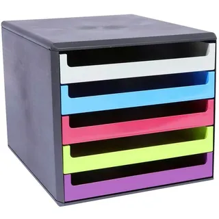 M&M Schubladenbox 35,7 x 28,5 x 26 cm 26-tlg. blau, grau, grün, orange, rot