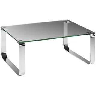 Novel Couchtisch , Klar, Chromfarben , Metall, Glas , rechteckig , Kufe , 70x40x110 cm , Wohnzimmer, Wohnzimmertische, Couchtische, Couchtische Glas