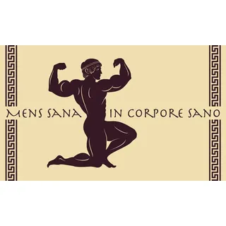 GIFTCOMPANYITALY OGGETTI IDEE DESIGN Gift Company Fußmatte Men in Healthy Corpore, 75 x 45 cm, Kokosnuss, Mehrfarbig