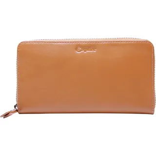 Esquire Leder Geldbörse Peru Zip Around Wallet Cognac hellbraun - Braun