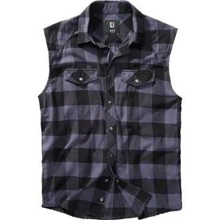 Brandit Textil Brandit Checkshirt Sleeveless (Sale) black/grey, Größe 4XL
