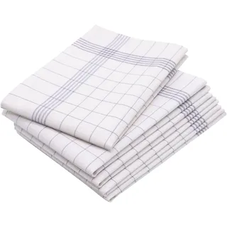 ZOLLNER 5er Set Geschirrtücher, 50x70 cm, Halbleinen, grau weiß