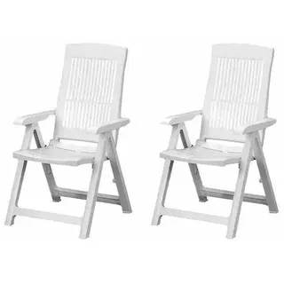 PROGARDEN Tampa Klappsessel 60 x 61 x 109 cm weiß 2 St.