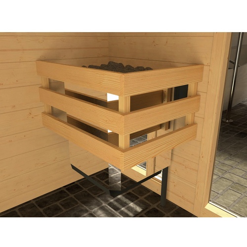 Bild von Massivholz-Elementsauna Laukkala 2 Sparset 7,5 kW BioS