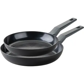 Bratpfanne FACKELMANN "Statement", schwarz, Ø:28cm, Pfannen, Bratpfanne, 2er Pfannenset Statement – Bratpfannen, Kochpfannen, Aluminium-Pfannen