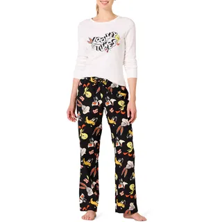 Amazon Essentials Looney Tunes Damen Schlafanzug-Schlaf-Sets Flanell, Looney Tunes Gang – Damen, XS