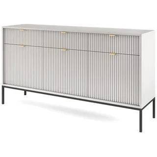 Feldmann-Wohnen Sideboard Nova Grau / Schwarz 154 / 39 / 83cm , Holz , 6 Fächer , Rechteckig , 154x83x39 cm , Kleinmöbel, Kommoden, Sideboards