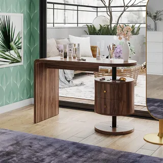 Vicco Schminktisch Lara Eiche rustikal 120 x 50 cm mit 2 Schubladen