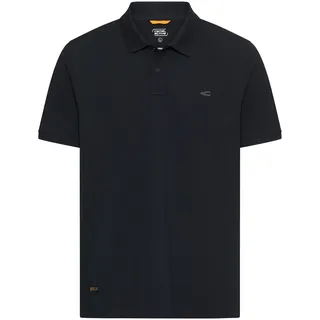 Poloshirt CAMEL ACTIVE, Herren, Gr. M, schwarz navy, Jersey, Obermaterial: 95% Baumwolle, 5% Elasthan, unifarben, normal hüftbedeckend, Rundhals, Bündchen, Shirts Poloshirt, kurzarm, mit Logo-Stickerei