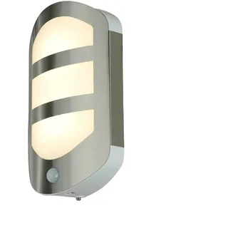 LED Außenlampe Wand Außenwandleuchte Edelstahl Bewegungsmelder IP44 h: 28,3 cm