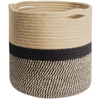 Pflanzkorb aus Baumwollseil 20 / 20 cm , Braun , Textil , 20 cm , Dekoration, Blumen & Blumentöpfe, Übertöpfe