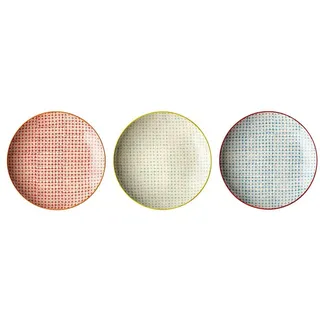 Bloomingville Carla Teller 20 cm rot/grün/blau 3er Set