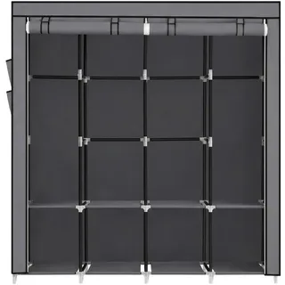 Boxxx Stoffschrank , Grau , Metall, Textil , 4 Fächer , 170x167x45 cm , Schlafzimmer, Kleiderschränke, Stoffschrank