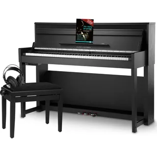 Classic Cantabile UP-1 SM Upright E-Piano Schwarz matt Deluxe Set