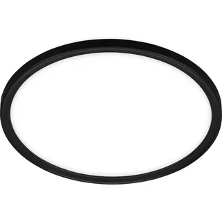 LED Bad Deckenleuchte Rund Panel Deckenlampe Flach 29cm IP44 Küche Schwarz - Schwarz