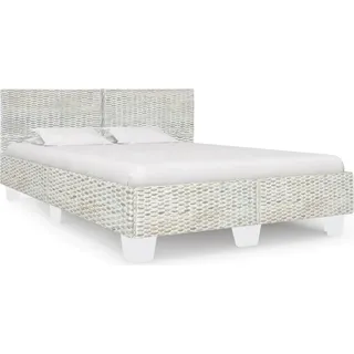 "2024 Moderne" Bettgestell Grau Natur Rattan 140 x 200 cm - Klassische Betten Neu8350776 - Grau