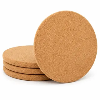 4 Pack Topfuntersetzer Kork,19 cm Holz Korkuntersetzer,Wiederverwendbar für Küche,rutschfeste hitzebeständige Holz Korkuntersetzer,Wohnzimmer und Zuhause, Schutz für Tische vor heißen Töpfen