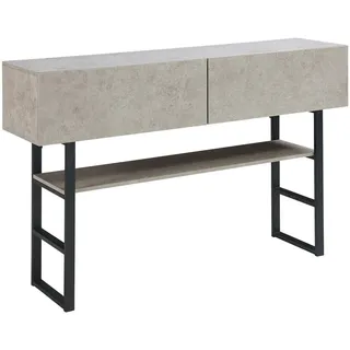 [en.casa] Konsolentisch Varberg , Grau , Holzwerkstoff, Metall , Beton Optik , Rechteckig , 120x75x30 cm , Wohnzimmer, Wohnzimmertische, Konsolentische
