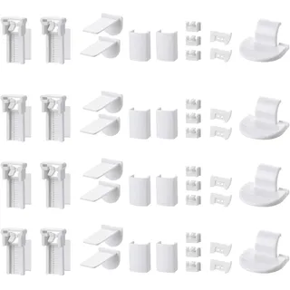 8kit 48 Stück Plissee Ersatzteile Set Klemmträger Zubehör, Klemmfix Halterung
