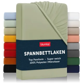 Blumtal Spannbettlaken Mikrofaser 140 x 200 cm Olivgrün