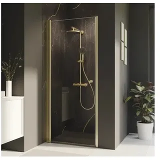 Drehtür für Nische Breuer Elana 2.0 rund 800x2000 mm Echtglas Klar hell gold Tür