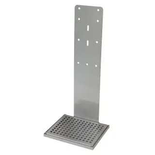 Wandhalterung mit Auffangschale, inkl. Befestigungsmaterial, Hochwertige Halterung für Spender, Farbe: Edelstahl