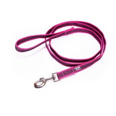 IDC Color & Gray gumierte Leine, 20 mm x 2 m mit Schlaufe und D-Ring, Pink-Grau