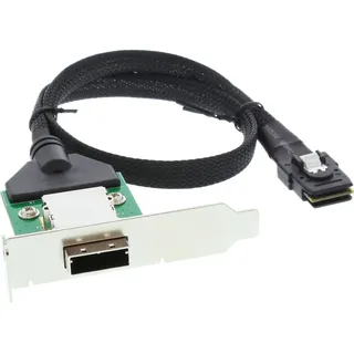 InLine® SAS low profile PCI Slotbl. m. Kabel, ext. SFF-8088/int. SFF-8087, 0,5m - Schwarz