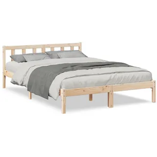 vidaXL Massivholzbett 140 x 220 cm Braun