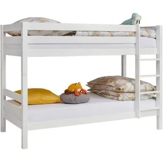 Linea Natura Etagenbett , Weiß , Holz , Buche , massiv , seitenverkehrt montierbar, einzeln stellbar , 90x200 cm , Babymöbel & Kindermöbel, Kinderzimmer & Jugendzimmer, Stockbetten