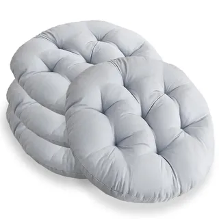 4er Set Stuhlkissen Rund 40cm, Runden Sitzkissen Gefüllte Sitzkissen,Stuhlkissen Anthrazit für Gartenstuhl,Bürostuhl,Balkonstuhl, Weiche Indoor & Outdoor Kissen Sitzpolster für Esszimmer, Wohnzimmer
