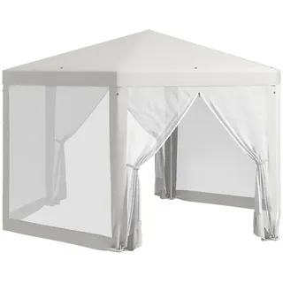 Outsunny Gartenpavillon Polyester Metall Crème , Creme , 341.2x250x394 cm , Sonnenschutz, Pavillons