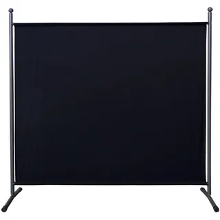 Quick Star Paravent 180 x 178 cm Stoff Raumteiler Groß Stellwand Trennwand Balkon Sichtschutz Schwarz