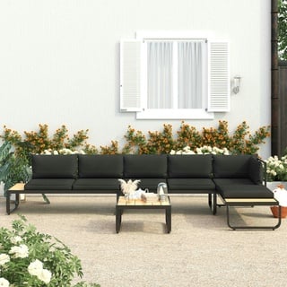 vidaXL Garten-Ecksofa-Set 4-tlg. schwarz