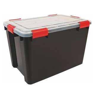 Iris Ohyama AT-LD BkR/C/D.Red Aufbewahrungsbox 70,0 l schwarz, transparent, rot 29,0 x 59,0 x 38,0 cm