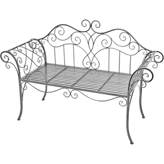 Gartenbank Nostalgie 143 cm aus Eisen antik- grau - Grau