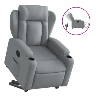 vidaXL Relaxsessel mit Aufstehhilfe Elektrisch Hellgrau Stoff