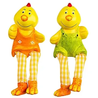 Ideen mit Herz Deko-Figuren mit Schlenkerbeinen | Frühling & Ostern | Kantensitzer | Kantenhocker | 18 cm (Küken)