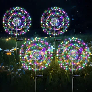 Helesin Solarleuchte wetterfest 4 Stück 105 LED mehrfarbig