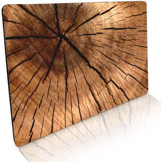Fussmatte innen & außen 50x70cm - flach & rutschfest – Holzoptik Baumstamm - Waschbare Türmatte für saubere Schuhe & stylisch modernen Eingangsbereich