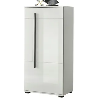 Furn.Design Kommode weiß Hochglanz 60 x 126 cm, Midischrank, modernes Design , Weiß, Weiß Hochglanz , Kunststoff , Nachbildung , Uni , 60x126x37 cm , Kleinmöbel, Kommoden, Kommoden
