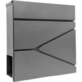 Relaxdays Briefkasten Anthrazit inkl. Zeitungsfach